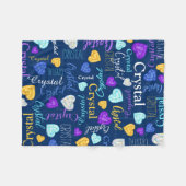 Edelstenen harten aangepaste naam kleurrijke Cryst Fleece Deken (Voorkant (Horizontaal))