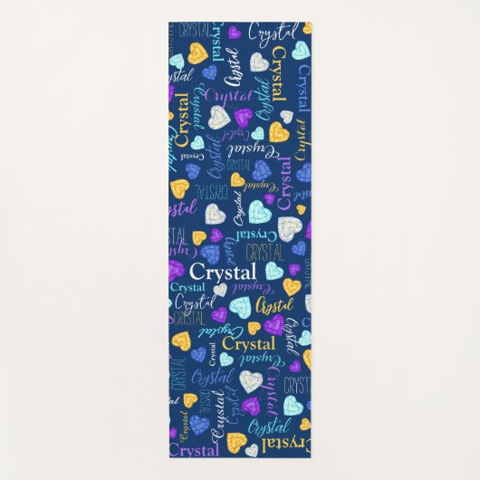 Edelstenen harten aangepaste naam kleurrijke Cryst Yogamat (Voorkant)