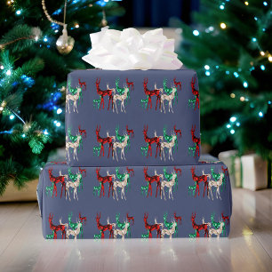 Edelstenen Kristal Rendier Kerstvakantie Cadeaupapier