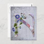 Edelvlinder Initiaal N Briefkaart (Voorkant / Achterkant)