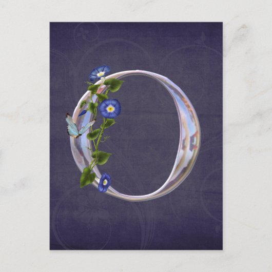 Edelvlinder Initiaal O Briefkaart (Voorkant)