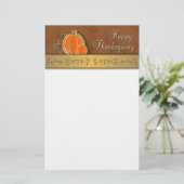 Edelvormige goudThanksgiving pompoenbladeren Briefpapier (Staand voorkant)