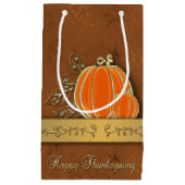 Edelvormige goudThanksgiving pompoenbladeren Klein Cadeauzakje (Voorkant)