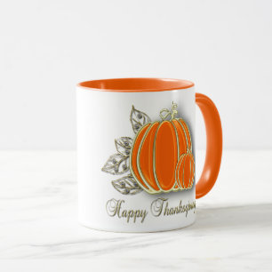 Edelvormige goudThanksgiving pompoenbladeren Mok