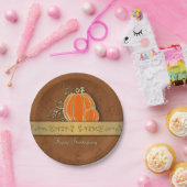 Edelvormige goudThanksgiving pompoenbladeren Papieren Bordje (Feest)