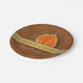 Edelvormige goudThanksgiving pompoenbladeren Papieren Bordje (Gekanteld)