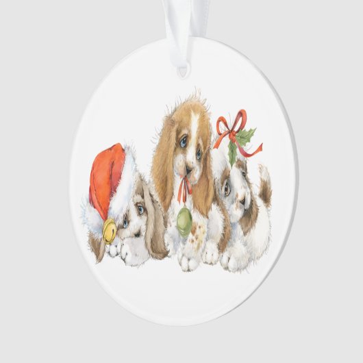 Edelwaardige Puppies Ornament (voorkant)