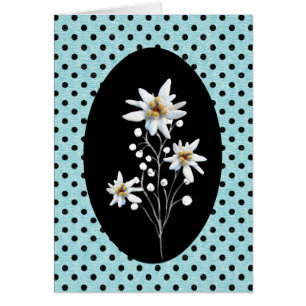 Edelweiss-bloemen op Poolse stippen