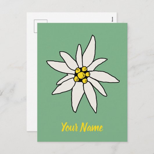 Edelweiss Chalet Flower Retro Huts Alm Feestdagenkaart (Voorkant / Achterkant)