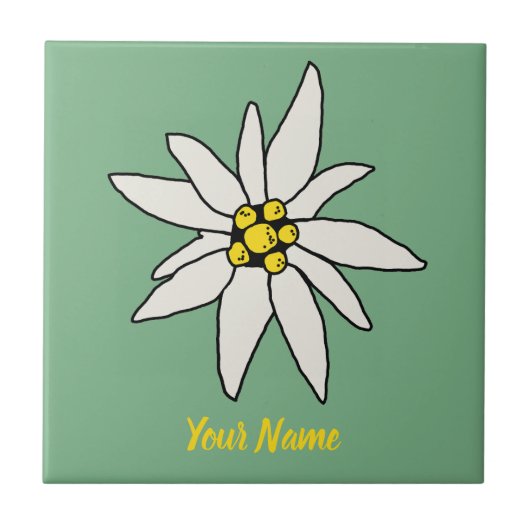 Edelweiss Chalet Flower Retro Huts  Alm Tegeltje (Voorkant)