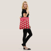 Edelweiss en Stripes Monogram Red Canvas tas (Op model)