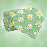 Edelweiss Fleur alpine Imprimer Cravate vert clair<br><div class="desc">Une cravate verte bleu clair avec l'imprimé d'une fleur alpine suisse edelweiss. Ce design est également disponible en rouge,  noir et bleu clair. © ArianeC Illustrations-Tous droits réservés</div>