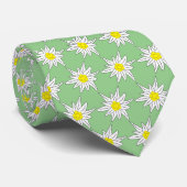 Edelweiss Fleur alpine Imprimer Cravate vert clair (Roulé)