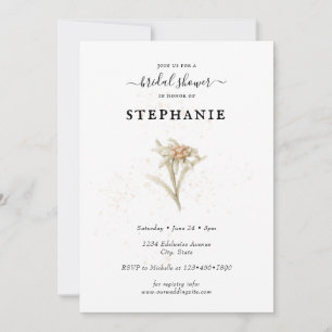 Edelweiss Floral Bridal Shower Kaart