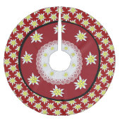 Edelweiss Floral Red kerstboomrok Kerstboom Rok (Voorkant)