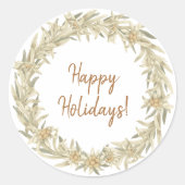 Edelweiss Floral Ronde Sticker (Voorkant)