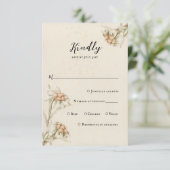Edelweiss  Floral RSVP Response Kaart (Staand voorkant)