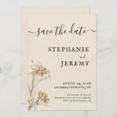 Edelweiss Floral sparen de Uitnodiging van de Dat (Voorkant / Achterkant)