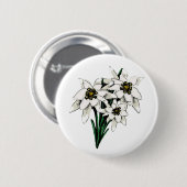Edelweiss Flowers Ronde Button 5,7 Cm (Voorkant /achterkant)
