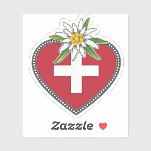 Edelweiss hart Zwitserse vlag Die Cut Sticker (Vel)