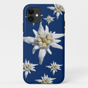 Edelweiss-Hoesje tegen donkerblauwe achtergrond iPhone 11 Hoesje