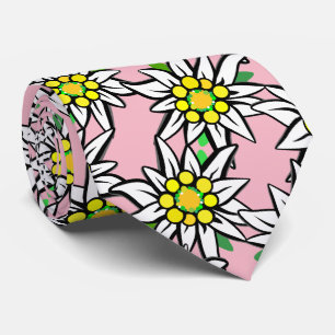 Edelweiß op grijs, voor Beieren-ventilatoren Stropdas