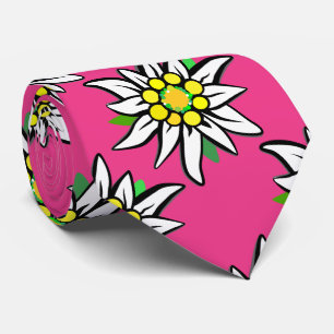 Edelweiss op roze stropdas