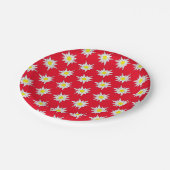  Edelweiss Patroon Rood Rond Papier Bord (Gekanteld)