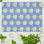 Edelweiss Print Blue Kitchen Serviettes (Plié)