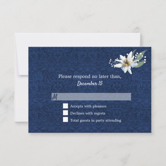 Edelweiss Wedding Response RSVP Kaartje (Voorkant)