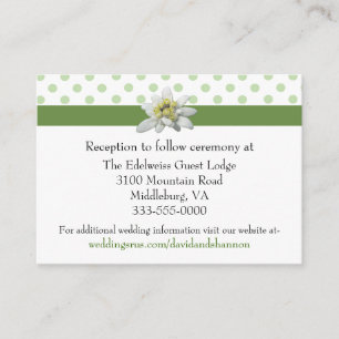 Edelwiess en Polka Dots Wedding Enclosure Kaart