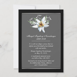 Edelwiess European Style Death Announement Kaart