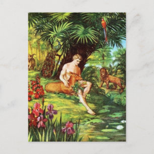 Eden Adam in de tuin Briefkaart