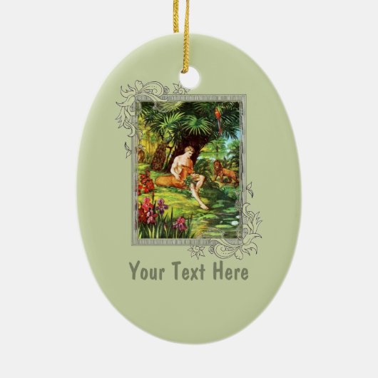 Eden Adam in de tuin Keramisch Ornament (Achterkant)