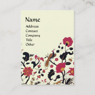 EDEN / WHIMSICAL GARDEN Red BlacK White Floral Visitekaartje