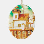 Edenton NC Lighthouse Keramisch Ornament (Rechts)