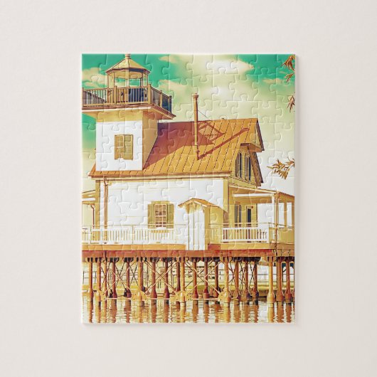 Edenton NC Lighthouse Legpuzzel (Verticaal)