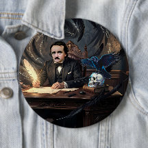 Edgar A. Poe die The Raven componeert in gotische