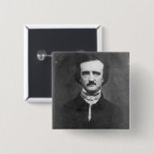 Edgar Allan Poe-1848 Vierkante Button 5,1 Cm (Voorkant /achterkant)