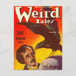 Edgar Allan Poe and Raven Pulp Magazine Cover Briefkaart