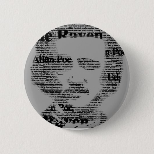 Edgar Allan Poe Bottom Ronde Button 5,7 Cm (Voorkant)