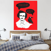 Edgar Allan Poe Boy en Raven Canvas Afdruk (Insitu (Slaapkamer))