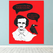 Edgar Allan Poe Boy en Raven Canvas Afdruk (Insitu (Houten vloer))