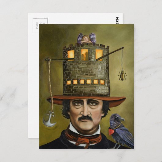 Edgar Allan Poe Briefkaart (Voorkant / Achterkant)