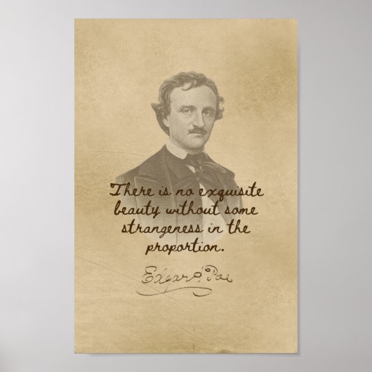 Edgar Allan Poe Citation - Exquise Affiche de beau (Devant)
