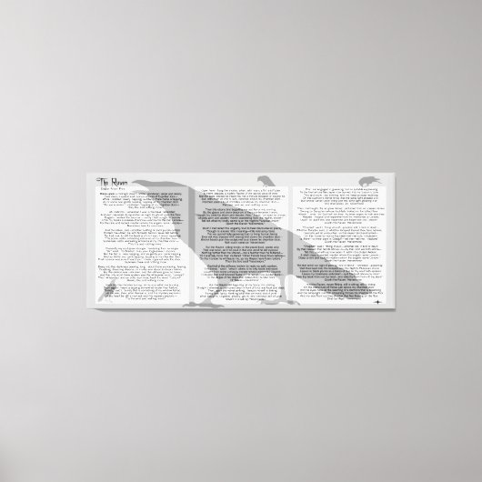 Edgar Allan Poe De Raven Hele Gedicht Canvas Afdruk (Voorkant)