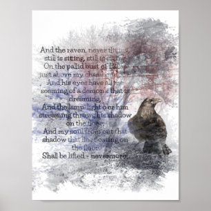 Edgar Allan Poe de Waterverf Raven Poem Raven Poster