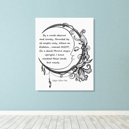 Edgar Allan Poe Dreamweaver Dream Poem Canvas Afdruk (Insitu (Houten vloer))