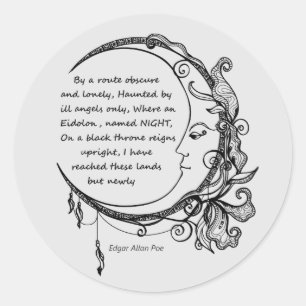Edgar Allan Poe Dreamweaver Dream Poem Ronde Sticker