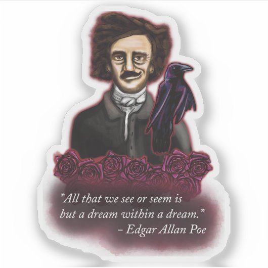 Edgar Allan Poe, Droom in een droom Sticker (Voorkant)